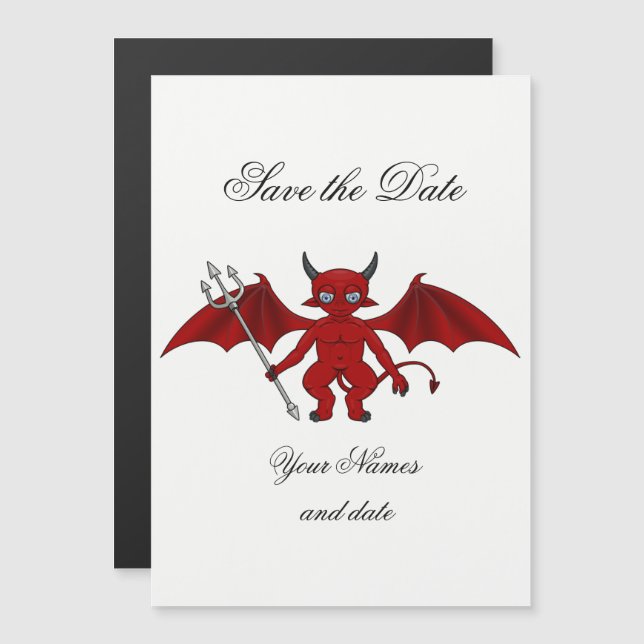 Little Red Devil Thunder_Cove Magneteinladung (Vorne/Hinten)