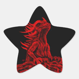 Little Red Dragon Stern-Aufkleber