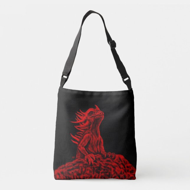 Little Red Dragon Tragetaschen Mit Langen Trägern (Rückseite)
