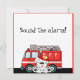 Little Red Fire Truck, Dalmatiner Geburtstag Einladung