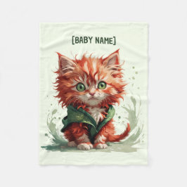 Little Red Fluffy Kitten Personalisiert Fleecedecke