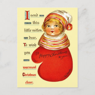 Little Red Mitten Girl Postkarte