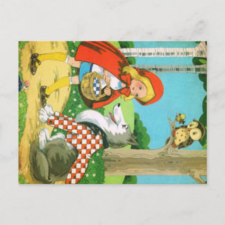 Little Red Ridding Hood Postcard Vintag Retro Postkarte