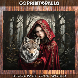Little Red Riding Hood - 3 Decoupage Geschenkpapier Set