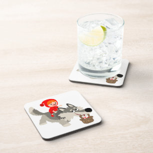 Little Red Riding Hood and The Wolf Coasters Set Untersetzer