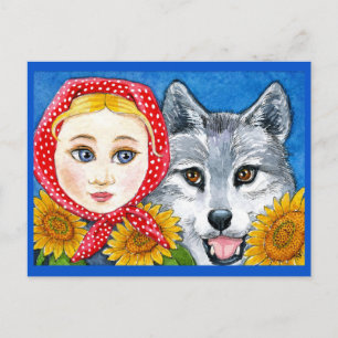 Little Red Riding Hood, Big Bad Wolf Postkarte