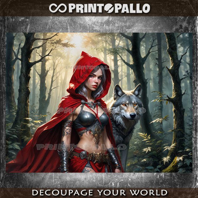 Little Red Riding Hood can take care of the wolf - Geschenkpapier Set (Von Creator hochgeladen)