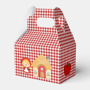 Little Red Riding Hood Charaktere auf Red Gingham Geschenkschachtel