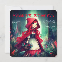 Little Red Riding Hood Dark Forest Birthday Einladung