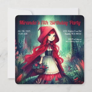 Little Red Riding Hood Dark Forest Birthday Einladung