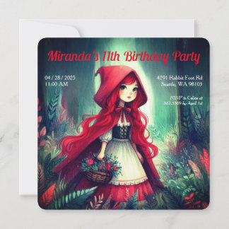 Little Red Riding Hood Dark Forest Birthday Einladung