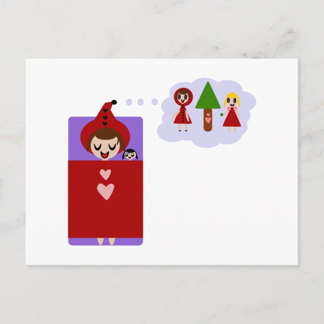 Little Red Riding Hood Dreams Big Postkarte (Vorderseite)