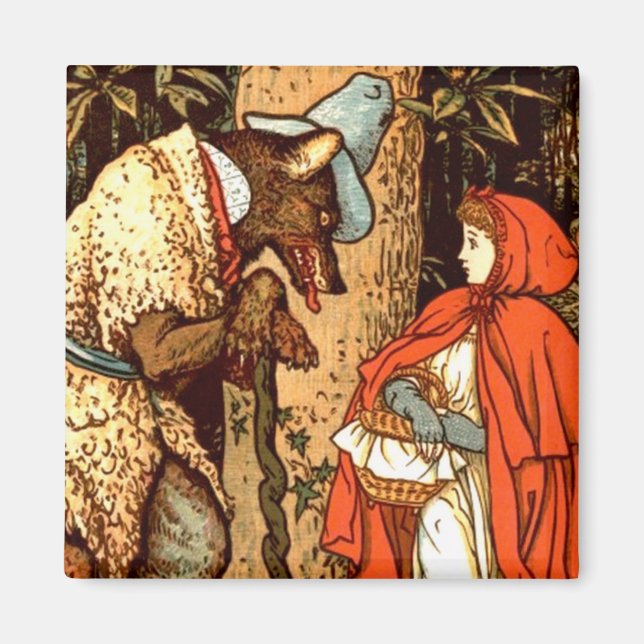 Little Red Riding Hood Fantasy Fairy Tale Magnet (Vorne)