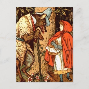 Little Red Riding Hood Fantasy Fairy Tale Postkarte