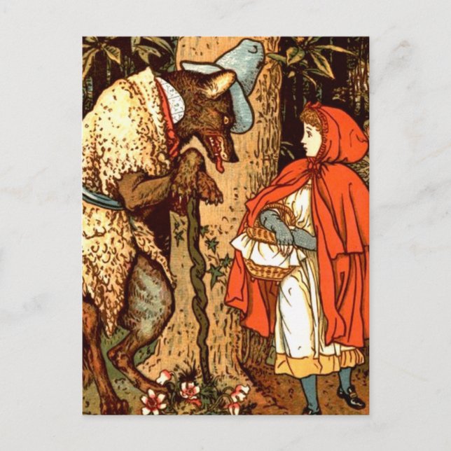 Little Red Riding Hood Fantasy Fairy Tale Postkarte (Vorderseite)