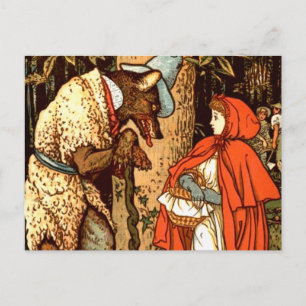 Little Red Riding Hood Fantasy Fairy Tale Postkarte