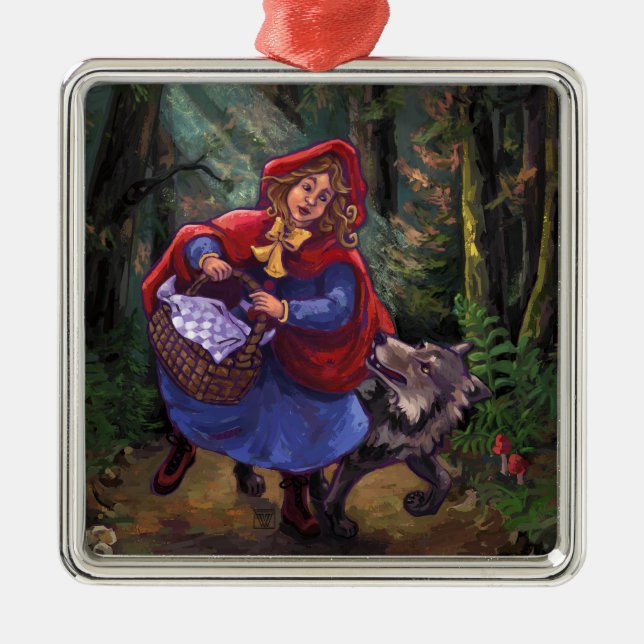 Little Red Riding Hood Ornament Aus Metall (Vorne)