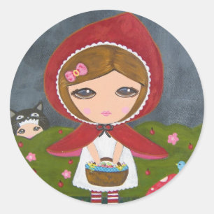 Little Red Riding Hood Runder Aufkleber