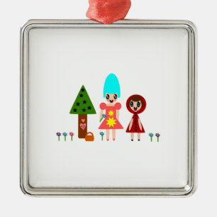 Little Red Riding Hood und Oma 344 Silbernes Ornament