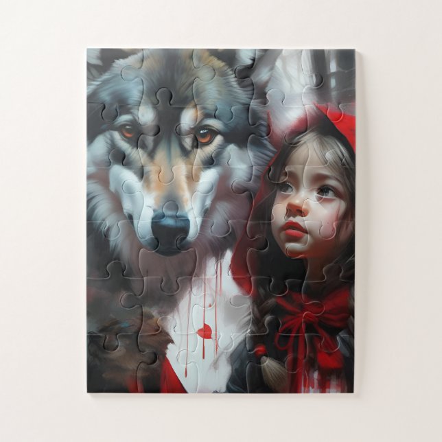 Little Red Riding Hood und Wolf Puzzle (Vertikal)