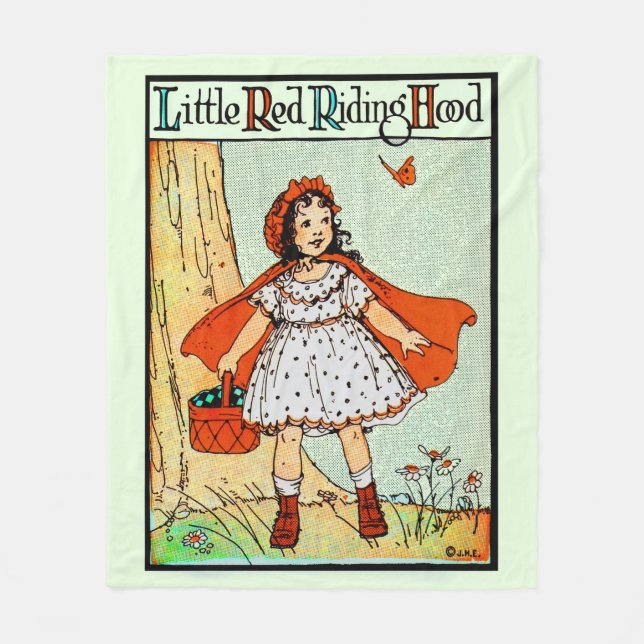 Little Red Riding Hood Vintage Cute Fleecedecke (Vorderseite)