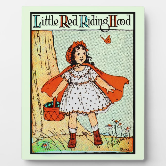 Little Red Riding Hood Vintage Cute Fotoplatte (Vorderseite)