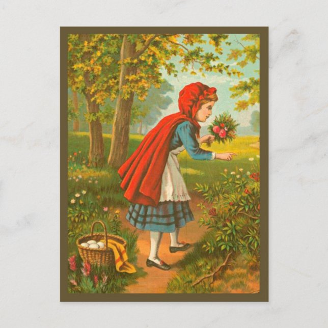 Little Red Riding Hood - Vintages Märchen Postkarte (Vorderseite)