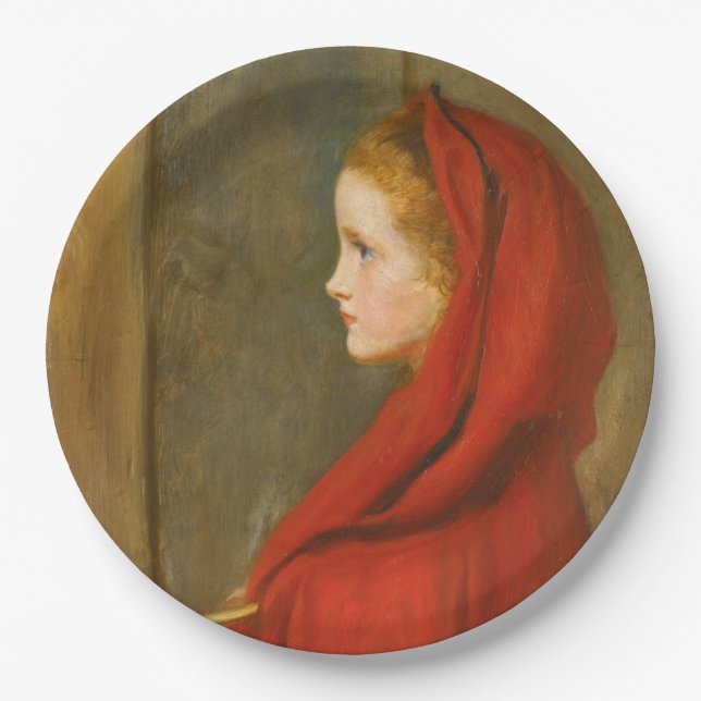 Little Red Riding Hood (von John Everett Millais) Pappteller (Vorderseite)
