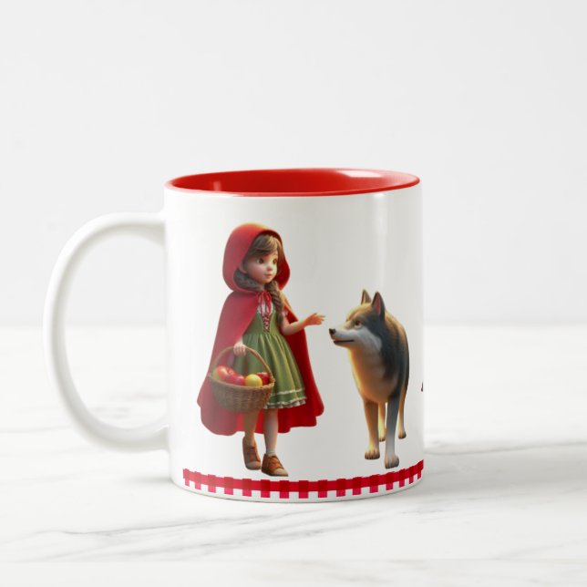 Little Red Riding Hood Zweifarbige Tasse (Links)