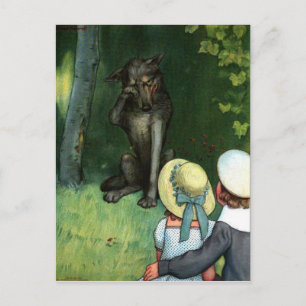 Little Red Riding Hood's Wolf Postcard Postkarte
