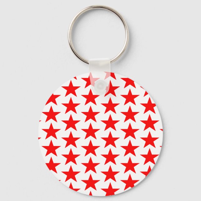 Little Red Stars Pattern Schlüsselanhänger (Vorderseite)