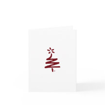 Little Red Tree Blank Christmas Card