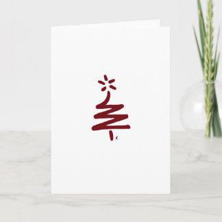 Little Red Tree Blank Christmas Card Feiertagskarte