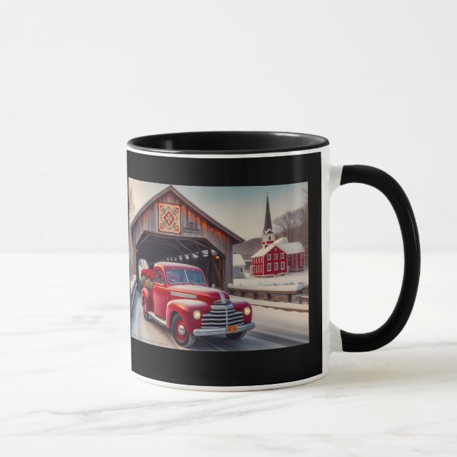 Little Red Truck AI Kunstwerk Kaffeemaschine Tasse (Rechts)