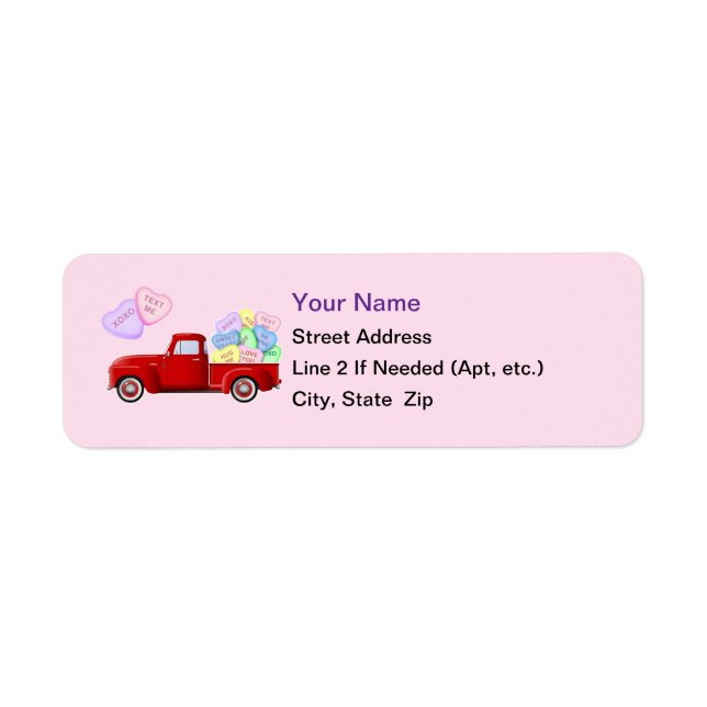 Little Red Truck Valentine Address Labels (Vorne)