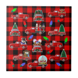 Little Red Truck Weihnachten Fliese