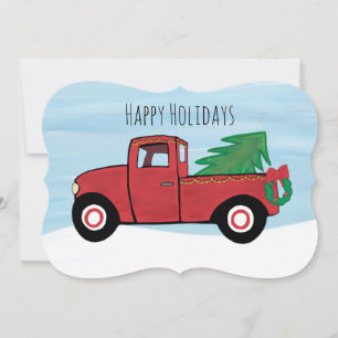 Little Red Truck Weihnachts Postcard Envelope Inc. Feiertagskarte