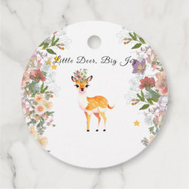 Little Reh, Big Joy Pink Blume Kinderdusche Thema Geschenkanhänger