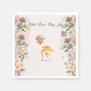 Little Reh, Big Joy Pink Blume Kinderdusche Thema Serviette