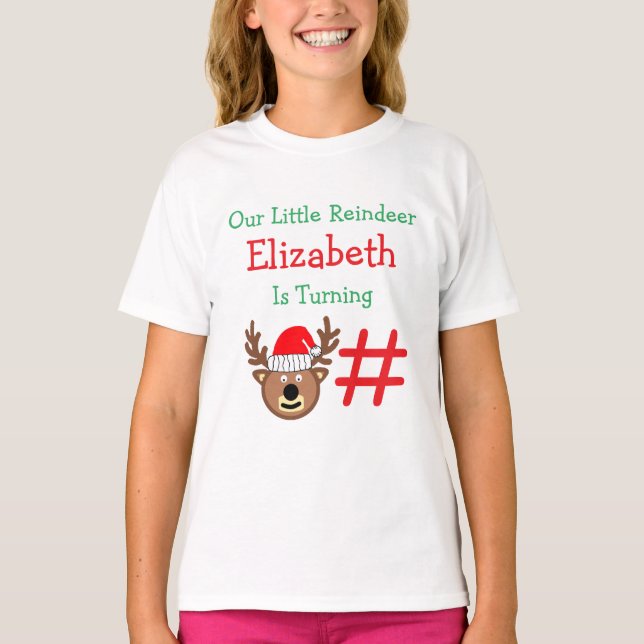 Little Reindeer Kindergeburtstag T-Shirt (Vorderseite)
