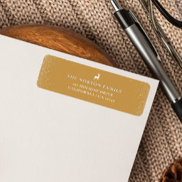 Little Reindeer Simple Snowflakes Ocher Weihnachte