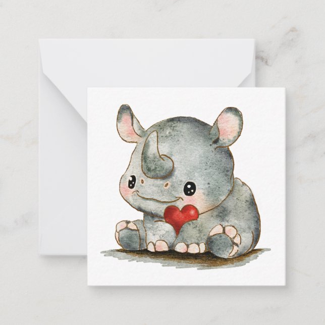 Little Rhino Flat Mitteilungskarte (Vorderseite)
