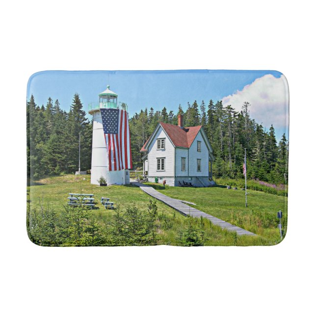 Little River Lighthouse, Cutler Maine Bath Mat Badematte (Vorderseite)