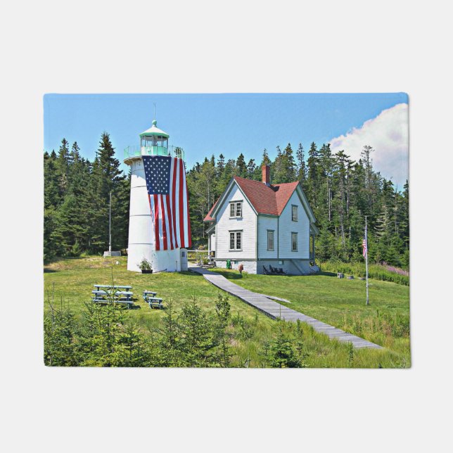 Little River Lighthouse, Maine Door Mat Fußmatte (Vorderseite)
