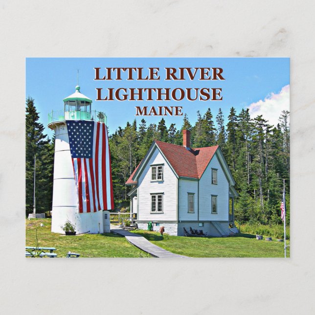 Little River Lighthouse, Maine Postcard Postkarte (Vorderseite)