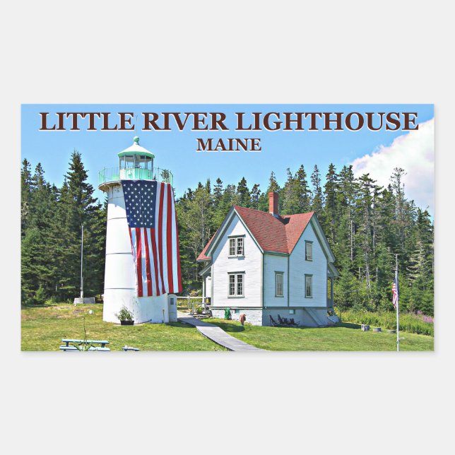 Little River Lighthouse, Maine Stickers (Vorderseite)