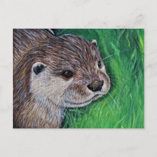 Little River Otter Painting Postkarte