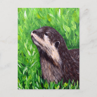 Little River Otter Painting Postkarte
