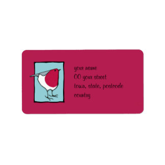 Little Robin Blue Address Label Adressaufkleber
