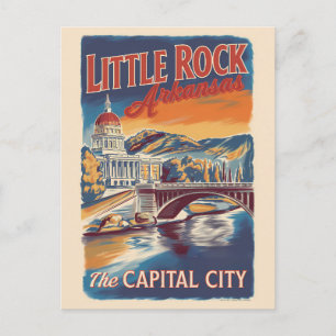 Little Rock Arkansas malerische Reise Kunst Vintag Postkarte